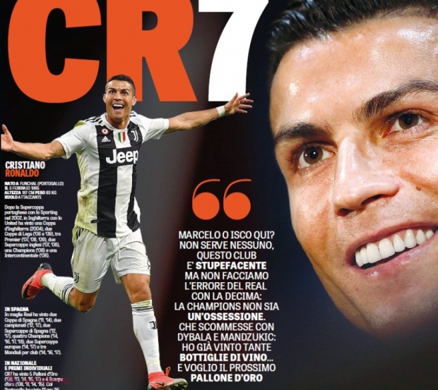 Ronaldo a acordat PRIMUL INTERVIU de când a semnat cu Juventus: „Aici simt că fac parte dintr-o familie, nu ca la Real Madrid”. Mesaj pentru Messi și care e „galacticul” aflat pe radarul lui Juve