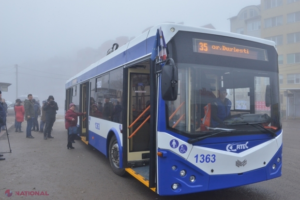 FOTO // Rută NOUĂ de troleibuz în Durlești: Troleibuzele cu mers autonom, puse astăzi în funcțiune. Iată traseul