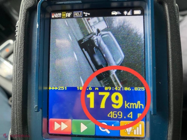 „Schumacher de R. Moldova”: Un tânăr prins circulând cu 179 km/h pe traseul Chișinău - Orhei. Riscă o amendă de mii de lei și suspendarea permisului de conducere