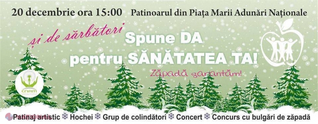 Spune Da pentru sănătatea ta şi de sărbători! Ore GRATUITE de PATINAJ, în centrul capitalei