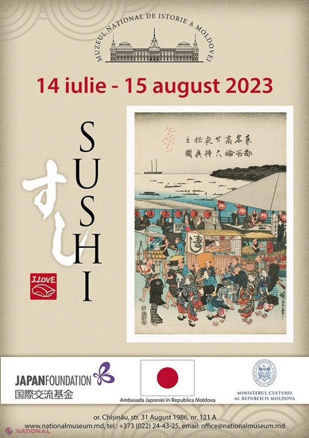 „I Love Sushi” // Expoziție INEDITĂ, inaugurată la Muzeul Național de Istorie: Mai multe tipuri de SUSHI din gastronomia japoneză, prezentate publicului până la 15 august