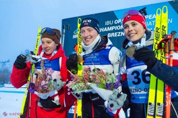 FOTO // Medalie de ARGINT pentru R. Moldova la Campionatul European de Biatlon. Alina Stremous nu a ratat nicio țintă în cursa individuală de 15 kilometri!