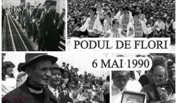 VIDEO // 31 de ani de la PRIMUL „Pod de flori”. Adrian Dupu: „Românii au demonstrat pentru prima dată că n-au uitat că pe malul celălalt al Prutului trăiesc frații lor. Suntem FRAȚI și vom fi alături la bine și la greu”