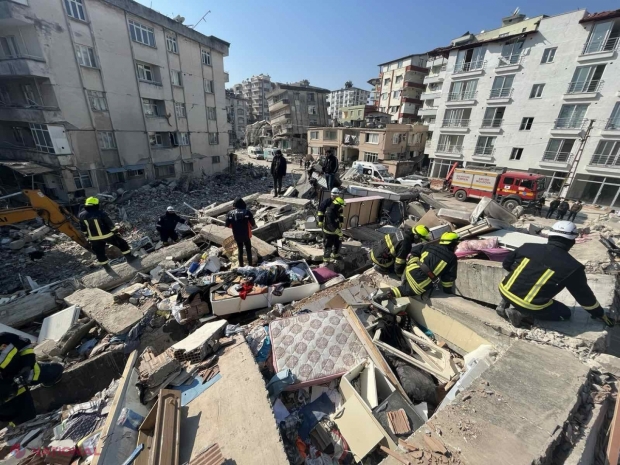 Bilanţul cutremurelor din Turcia și Siria a depăşit 37 000 de morţi. Salvatorii din R. Moldova continuă lucrările de căutare și evaluare a blocurilor distruse