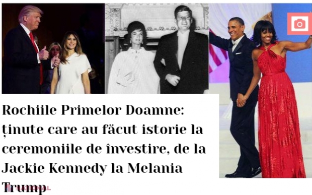 FOTO // Rochiile Primelor Doamne: ținute care au făcut istorie la ceremoniile de învestire, de la Jackie Kennedy la Melania Trump