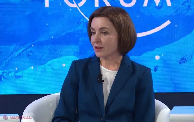Mai Sandu, la Forumul Economic Mondial de la Davos: „Rusia a mizat pe șantajarea noastră cu criza energetică, iar Europa a reușit să găsească soluții. Ne pare rău că populația trebuie să plătească un preț mare”
