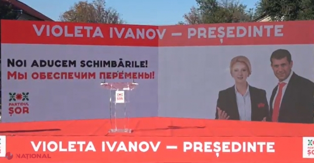 VIDEO // Candidatul Partidului „ȘOR” la funcția de președinte al R. Moldova, Violeta Ivanov, susține un briefing