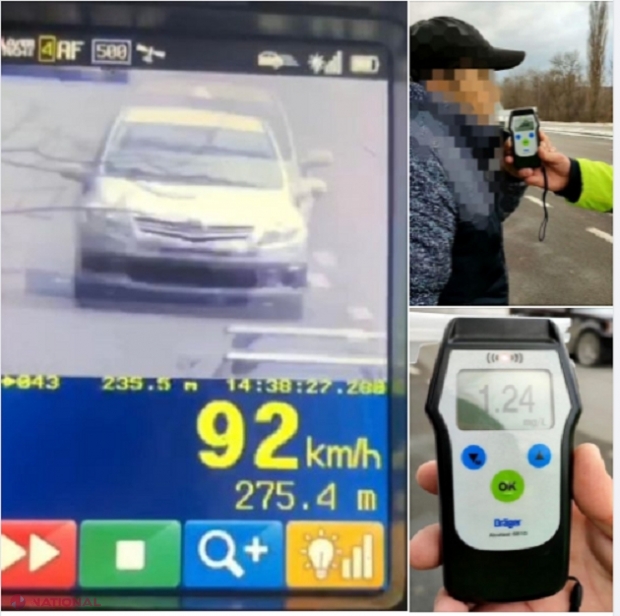 FOTO // Beat turtă la volan și cu viteză pe străzile de la Botanica: Un ins de 33 de ani a fost înlăturat în timp util din mașină