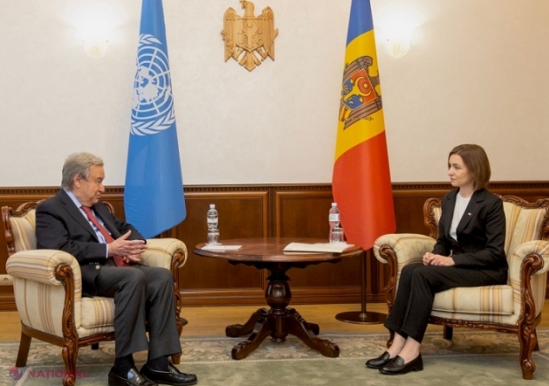 Președinta Maia Sandu l-a primit astăzi la Președinție pe secretarul general al ONU, Antonio Gutierres: R. Moldova mizează pe cooperarea cu Națiunile Unite pentru a răspunde mai eficient provocărilor cu care se confruntă