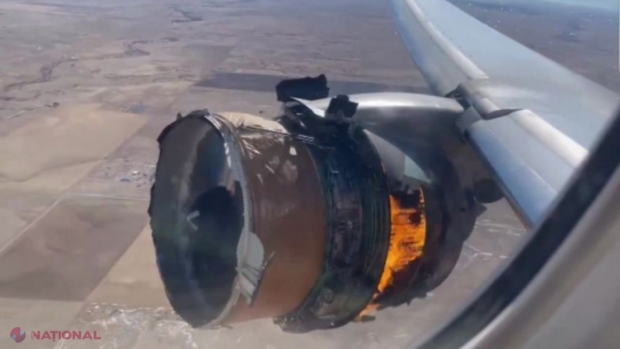INCIDENT aviatic: Motorul unui avion de pasageri cu 231 persoane la bord a explodat în aer şi s-a dezintegrat