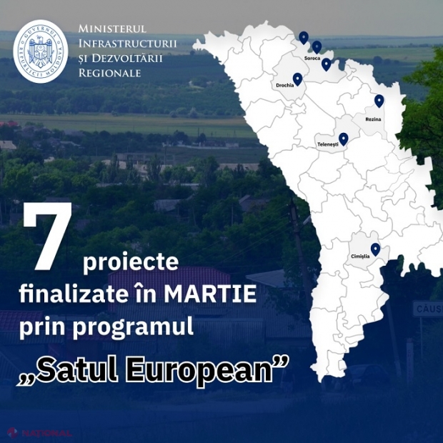 Încă șapte proiecte din cadrul Programului „Satul European”, finalizate: Sisteme de iluminat stratal și grădinițe renovate