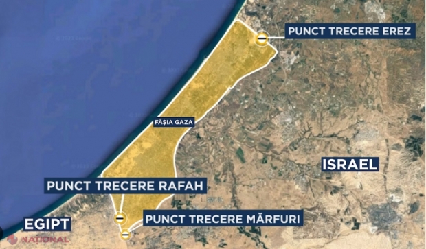 Punctul de frontieră de la Rafah, dintre Fâşia Gaza şi Egipt, DESCHIS: Vor fi evacuați în primul rând cetățenii cu urgențe medicale, iar Guvernul de la Chișinău spune că niciun moldovean nu este rănit în acest moment