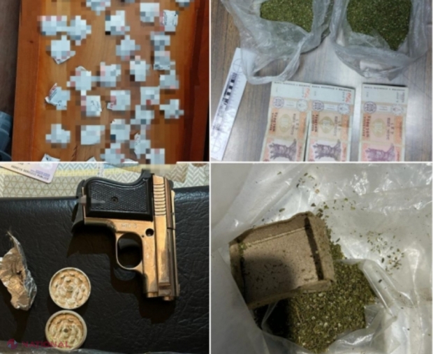 VIDEO // Trei bărbați suspectați de organizarea, consumul, transportarea și comercializarea DROGURILOR, reținuți de organele de drept