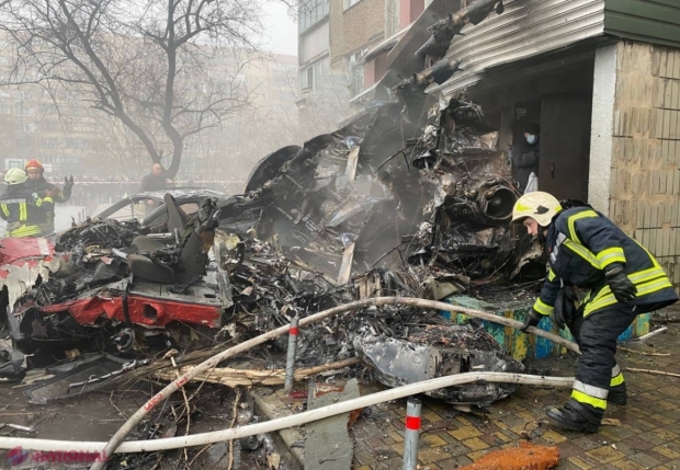 SBU ia în calcul „mai multe versiuni ale tragediei” după ce un elicopter s-a prăbuşit lângă o grădiniţă. Rusia, exclusă de pe lista „suspecţilor”