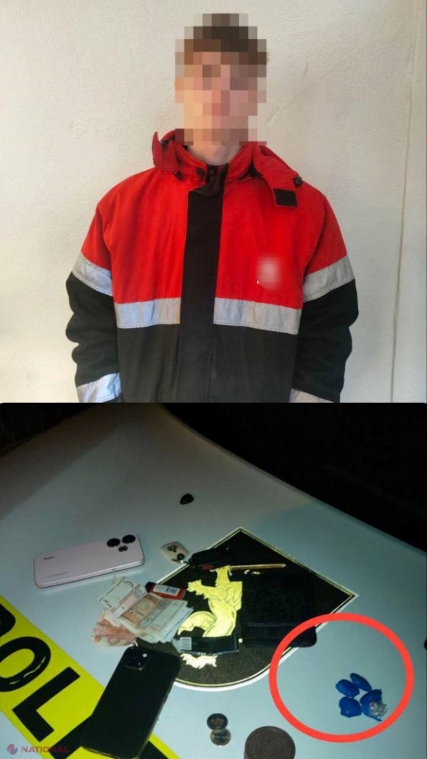 Pe contrasens, cu luminile stinse, prin centrul Chișinăului: Un minor a urcat la volanul unei mașini fără a deține permis de conducere și cu droguri în buzunare
