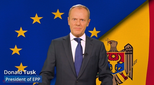 VIDEO // PPE și-a ales FAVORITUL la alegerile prezidențiale din R. Moldova. Donald Tusk, mesaj în LIMBA ROMÂNĂ: „Mi-aș dori ca politicienii din țara mea și din Europa să aibă astfel de calificări și o moralitate ca a Maiei Sandu”