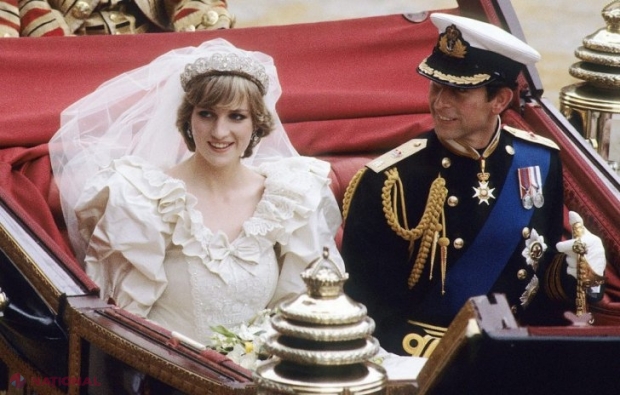 Casa Regală // Imagini-ŞOC cu Prinţesa Diana în rochie de mireasă, alături de Kate şi Meghan