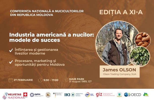 Un expert american vine în R. Moldova să dezvăluie secretele cultivării eficiente a nucilor pentru piața europeană