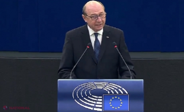 VIDEO // Traian Băsescu a invocat inclusiv cazul R. Moldova în Parlamentul European: „Lunga listă de cedări făcute în favoarea Rusiei, dar și pentru aprovizionarea cu gaze în condiții preferențiale au finanțat armata cu care Putin amenință azi pacea”