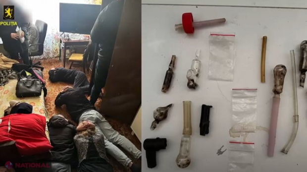 Rețea de droguri demascată în Chișinău: Apartament transformat în loc de consum, proprietar recidivist și șase suspecți reținuți