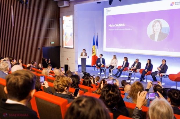 Maia Sandu prezintă oportunitățile economice pentru investitorii francezi la Forumul de Afaceri Moldova-Franța