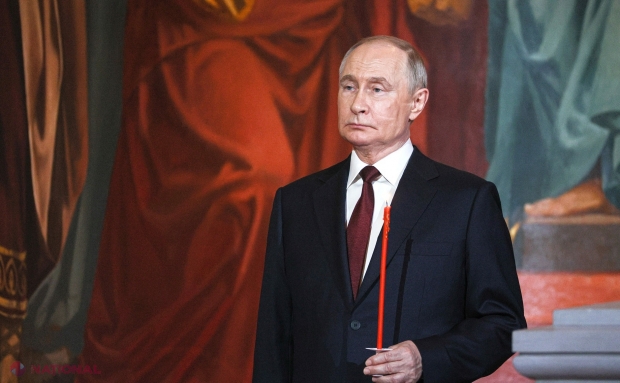 Putin asistă la slujba de Paște a Patriarhului Kirill, care dorește pace în