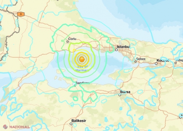Cutremur puternic în Marea Marmara: Istanbulul resimte seismul de 6,2 grade