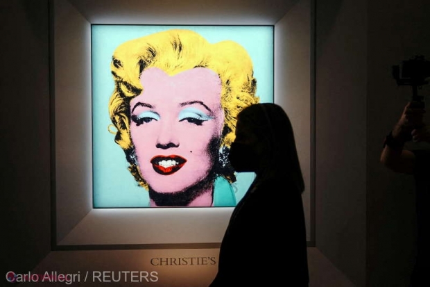 Un celebru portret al lui Marilyn Monroe a devenit cea mai scumpă operă de artă din secolul al XX-lea vândută vreodată la licitaţie
