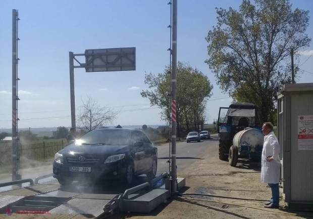 Toate mașinile care intră în satul Giurgiulești din R. Moldova pe drumurile dinspre România și Ucraina, DEZINFECTATE