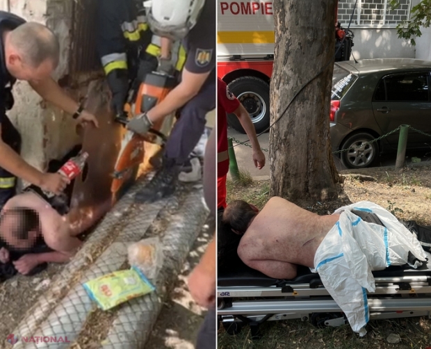 Un bărbat s-a înfipt într-o țeavă metalică, la Botanica