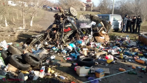 ACCIDENT la Ştefan Vodă. Un microbuz plin cu marfă s-a izbit într-un copac