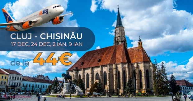 HiSky anunță mai multe ZBORURI pe destinația Cluj-Chișinău. Vezi programul zborurilor pentru următoarele săptămâni