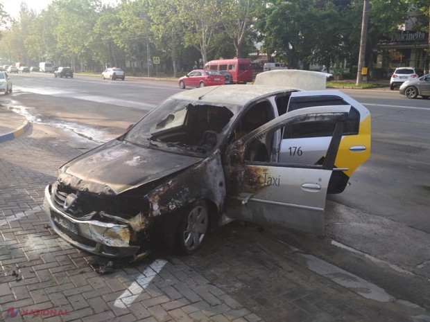 FOTO // Mașină în FLĂCĂRI la o benzinărie din Chișinău: Explozia, evitată în ultimul moment