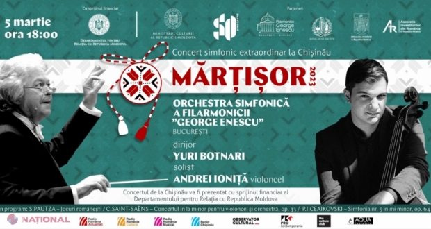 DRRM aduce la Chișinău, după o pauză de 30 de ani, Orchestra Simfonică a Filarmonicii „George Enescu” din România. Concertul EXTRAORDONAR, dirijat de basarabeanul Yuri Botnari, va avea loc pe 5 martie la Sala cu Orgă