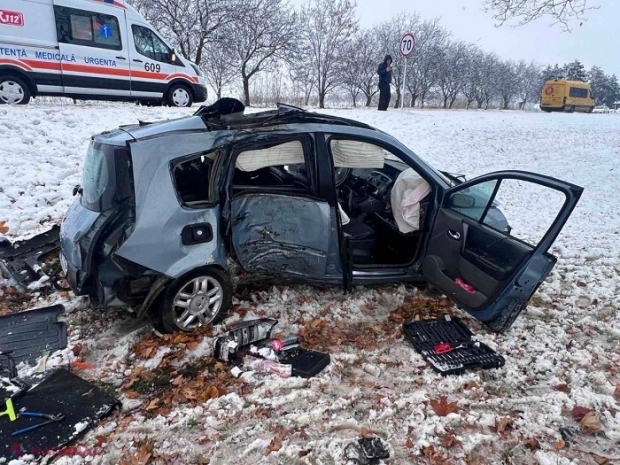 PRIMA NINSOARE // Încă două accidente pe drumurile din R. Moldova: Două mașini au derapat de pe traseu și s-au tamponat în copaci, iar trei persoane au ajuns la spital