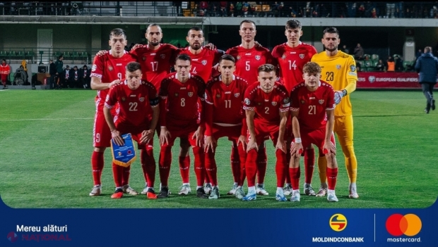 FOTO // R. Moldova a încheiat la egalitate cu Albania. „Tricolorii”, susținuți din tribune de către echipa Moldindconbank