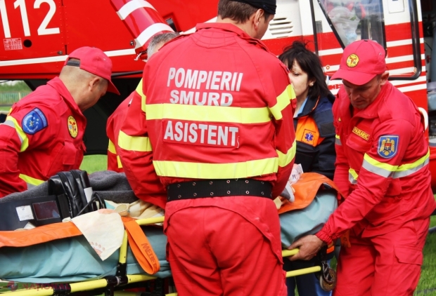 O femeie din Sângerei, adusă de URGENȚĂ cu un elicopter al SMURD Iași la Chișinău