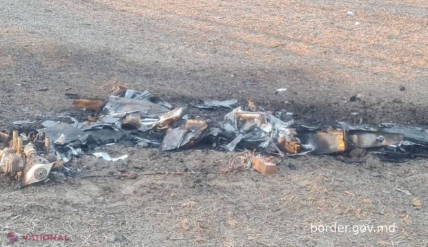 FOTO // Dronele armatei lui Putin au ajuns din nou în R. Moldova. Fragmentele unei drone IRANIENE „Shahed”, care sunt folosite de armata Federației Ruse, au fost depistate lângă Etulia