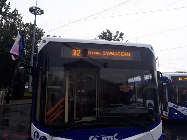 Troleibuzele cu mers autonom care vor lega Stăuceniul de centrul Chișinăului, lansate astăzi pe rută: „Intervalul dintre ele va fi de 20-22 de minute”
