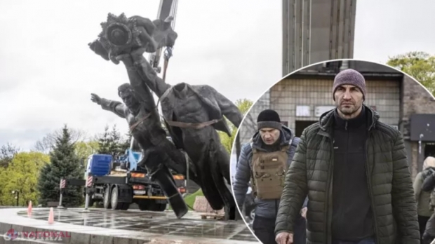 FOTO // Vladimir Kliciko, răspuns DEMN pentru cei care vor dori să conteste DEMOLAREA monumentului sovietic dedicat PRIETENIEI dintre Ucraina și Rusia: „Nu-ți ucizi fratele, nu îți VIOLEZI sora, nu distrugi țara prietenului tău”