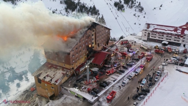Incendiu la un hotel într-o stațiune de schi din Turcia: Cel puțin 66 de oameni au murit