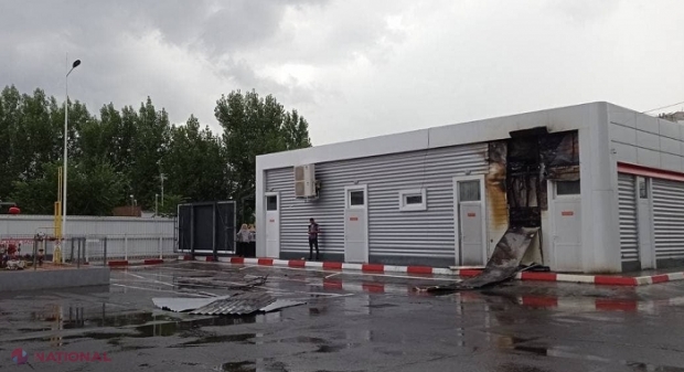 O benzinărie din Chișinău, lovită de FULGER noaptea trecută