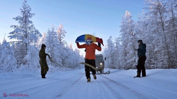 FOTO // Moldoveanul care a alergat la MINUS 60 de grade Celsius în regiunea Yakutia din Rusia pentru o cauză nobilă