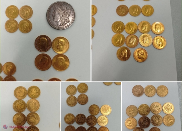 FOTO // Un cetățean străin a fost prins cu o PUNGĂ plină de monede prețioase