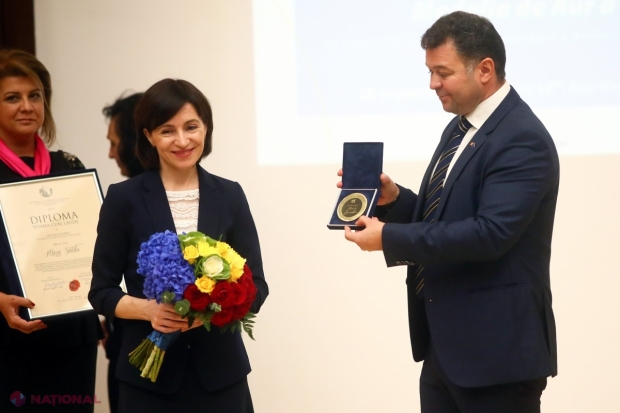 Premierul Maia Sandu, Medalie de AUR de la Universitatea de Vest din Timișoara