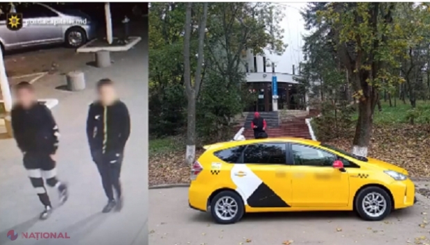 VIDEO // Doi adolescenți s-au plimbat cu taxiul prin Chișinău, iar la finalul cursei l-au stropit cu gaze lacrimogene pe șofer și l-au tâlhărit