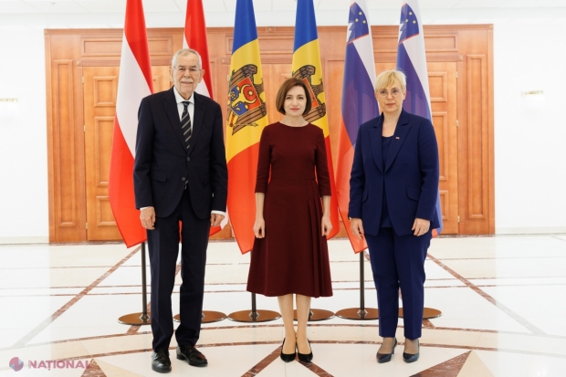 VIDEO // Austria și Slovenia SPIJINĂ eforturile R. Moldova de a deveni membră a UE până în 2030. Președinții Alexander Van der Bellen și Nataša Pirc Musar, într-un glas la Chișinău: „R. Moldova MERITĂ să fie în UE”