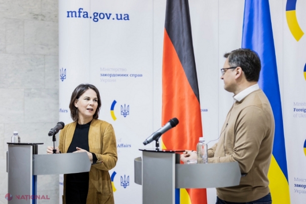 Șefa diplomației germane, la Kiev: UE se va întinde în curând de la „Lisabona la Luhansk”; Luhansk este cea mai estică capitală regională din Ucraina, ocupată de Rusia din 2014