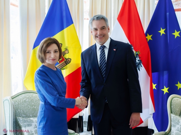 R. Moldova contează pe sprijinul Austriei în procesul de aderare la UE. Mesajul transmis de Maia Sandu cancelarului austriac Karl Nehammer