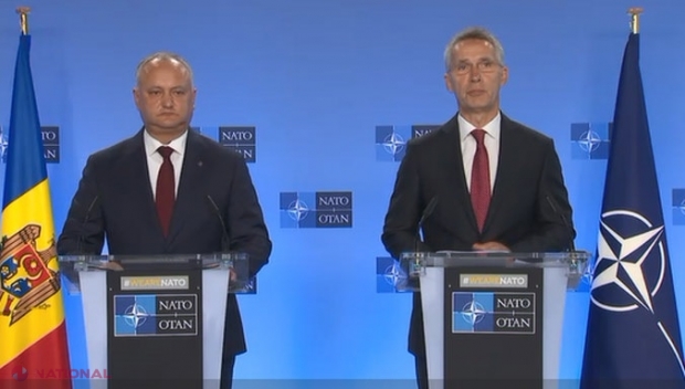 Răspunsul lui Jens Stoltenberg pentru Igor Dodon, care insistă pe recunoașterea internațională a statutului de neutralitate a R. Moldova: „NATO susține pe deplin neutralitatea R. Moldova, dar neutralitatea nu înseamnă izolare”